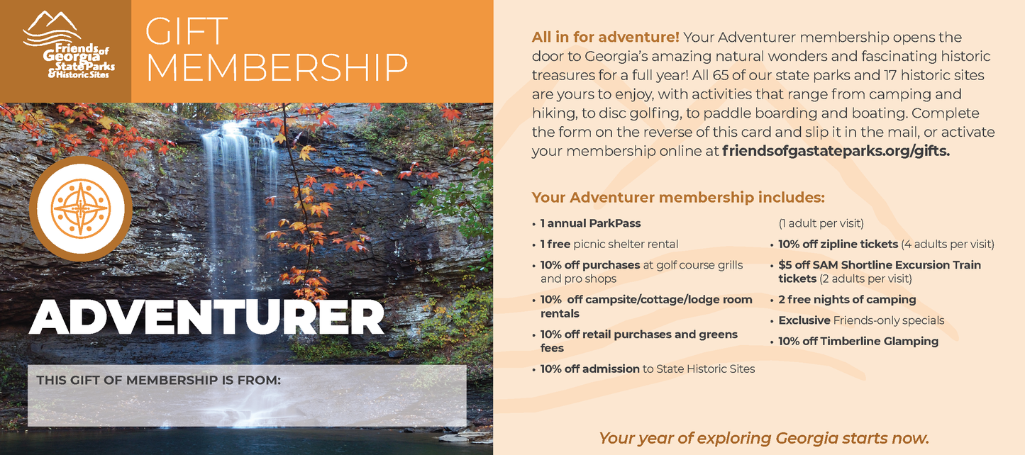 Gift membership certificate with scenic background