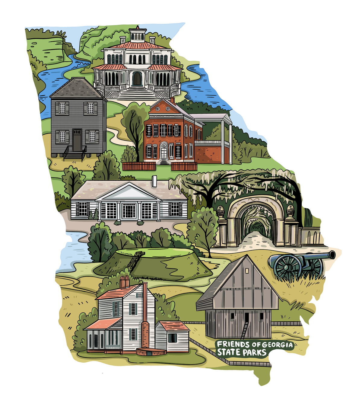 Georgia's Historical Wonders Sticker